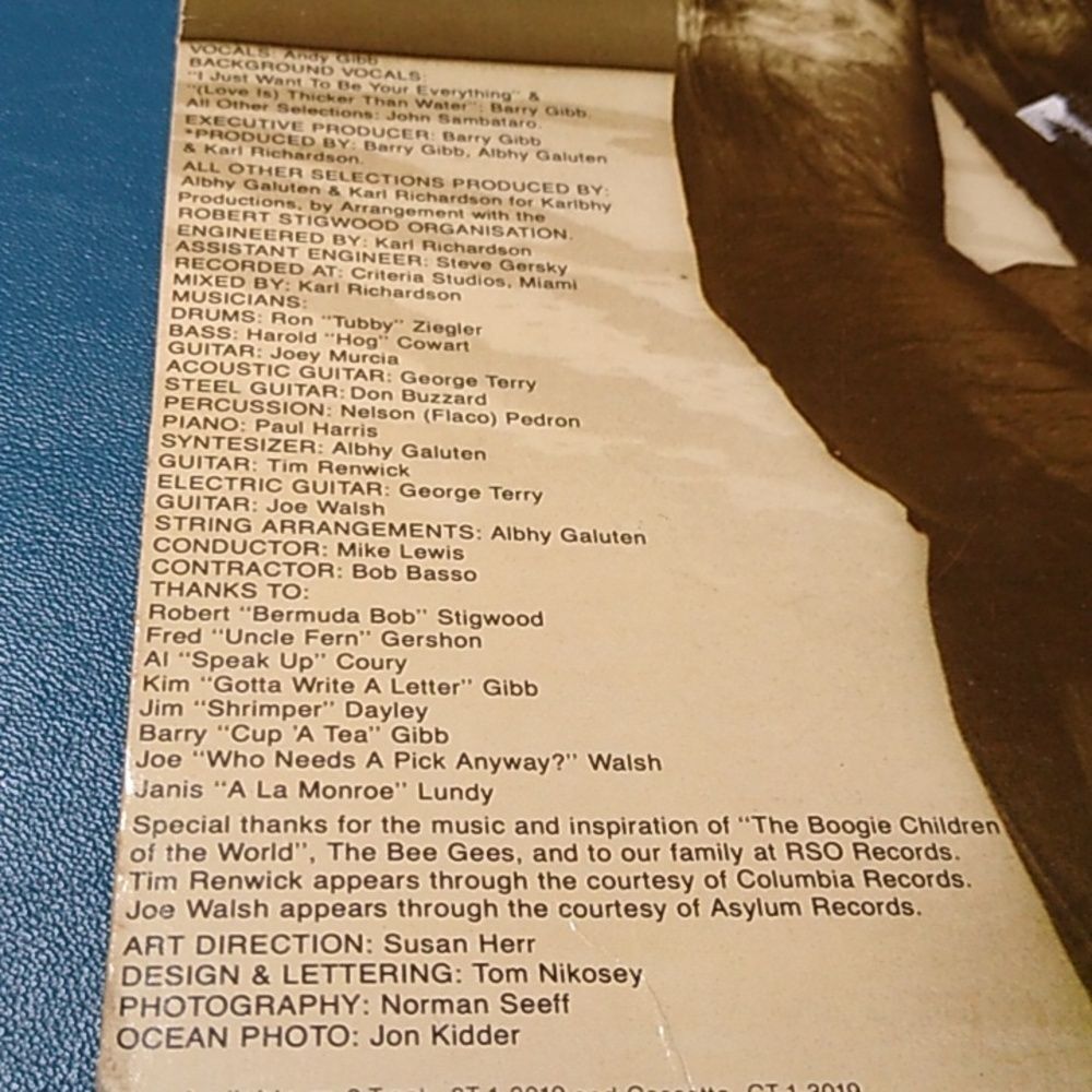 Andy Gibb Flowing Rivers Vinyl Record - Picture 6 of 11
